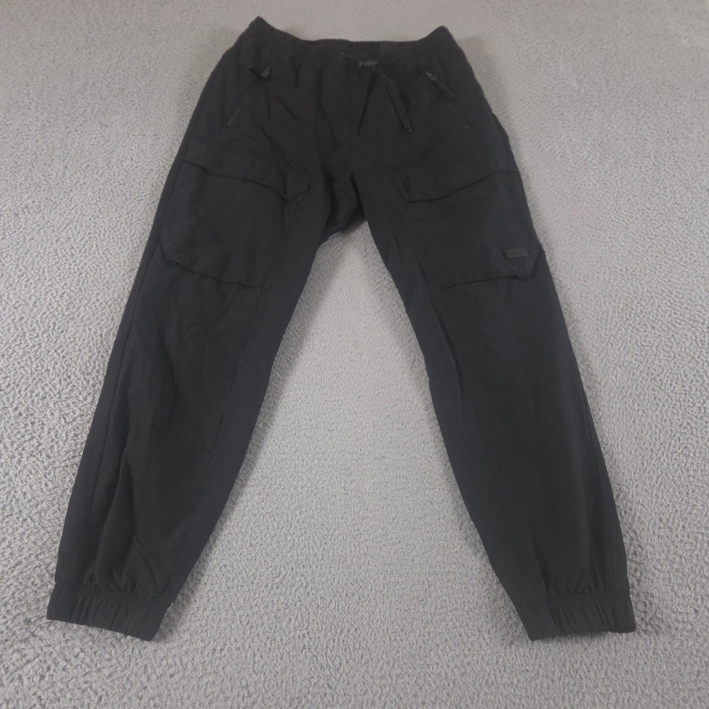 H&M Pants Mens L Black Regular Fit Sports Cargo Joggers Polyamide Blend Pockets